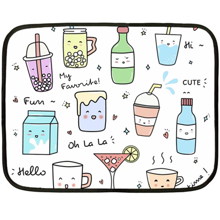 Drinks Cocktails Doodles Coffee Fleece Blanket (Mini)