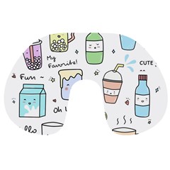 Drinks Cocktails Doodles Coffee Travel Neck Pillow by Apen