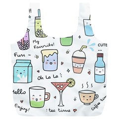 Drinks Cocktails Doodles Coffee Full Print Recycle Bag (xl) by Apen