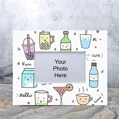 Drinks Cocktails Doodles Coffee White Tabletop Photo Frame 4 x6  by Apen