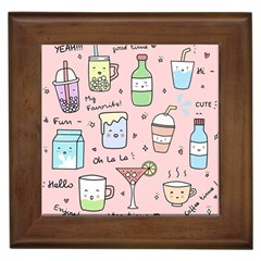 Drink Cocktail Doodle Coffee Framed Tile by Apen