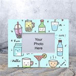 Drinks Cocktails Doodle Coffee White Tabletop Photo Frame 4 x6  Front