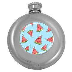 Watermelon Fruit Pattern Tropical Round Hip Flask (5 Oz) by Apen