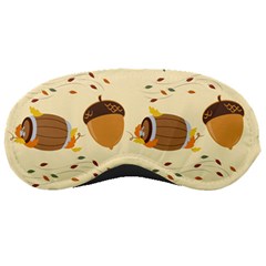 Leaves Foliage Acorns Barrel Sleep Mask by Apen