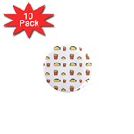 Fries Taco Pattern Fast Food 1  Mini Magnet (10 pack)  Front