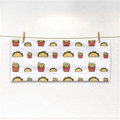 Fries Taco Pattern Fast Food Hand Towel by Apen