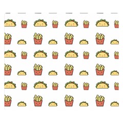 Fries Taco Pattern Fast Food Two Sides Premium Plush Fleece Blanket (small) by Apen