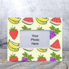 Fruits Pattern Background Food White Tabletop Photo Frame 4 x6  by Apen