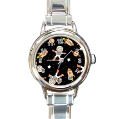 Astronaut Space Rockets Spaceman Round Italian Charm Watch by Ravend