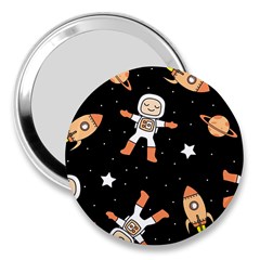 Astronaut Space Rockets Spaceman 3  Handbag Mirrors by Ravend