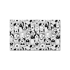 Seamless Pattern With Black White Doodle Dogs Sticker (rectangular) by Grandong