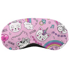 Cute Cat Kitten Cartoon Doodle Seamless Pattern Sleep Mask by Grandong