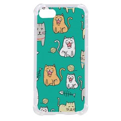 Seamless Pattern Cute Cat Cartoon With Hand Drawn Style Iphone Se by Grandong