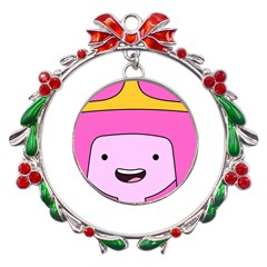 Adventure Time Princess Bubblegum Metal X mas Wreath Ribbon Ornament by Sarkoni