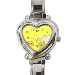 Adventure Time Jake The Dog Finn The Human Artwork Yellow Heart Italian Charm Watch by Sarkoni