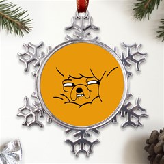 Adventure Time Jake The Dog Metal Large Snowflake Ornament by Sarkoni