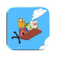 Cartoon Adventure Time Jake And Finn Square Metal Box (black) by Sarkoni