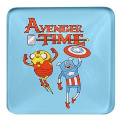 Adventure Time Avengers Age Of Ultron Square Glass Fridge Magnet (4 Pack) by Sarkoni