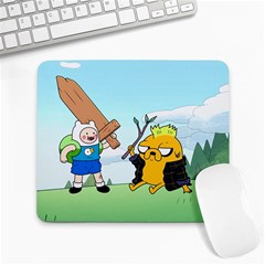 Adventure Time Finn And Jake Cartoon Network Parody Large Mousepad by Sarkoni