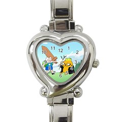 Adventure Time Finn And Jake Cartoon Network Parody Heart Italian Charm Watch by Sarkoni