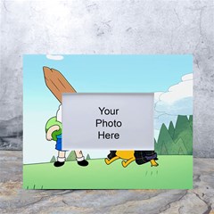 Adventure Time Finn And Jake Cartoon Network Parody White Tabletop Photo Frame 4 x6  by Sarkoni