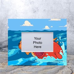 Adventure Time Fish Landscape White Tabletop Photo Frame 4 x6  by Sarkoni