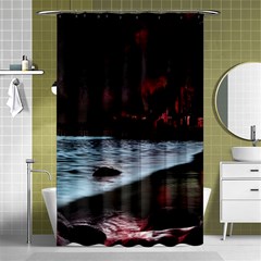 Artistic Creepy Dark Evil Fantasy Halloween Horror Psychedelic Scary Spooky Shower Curtain 48  X 72  (small)  by Sarkoni