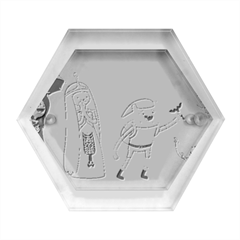 Adventure Time The Legend Of Zelda Parody Hexagon Wood Jewelry Box by Sarkoni