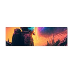 Illustration Trippy Psychedelic Astronaut Landscape Planet Mountains Sticker Bumper (100 Pack) by Sarkoni