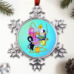 Adventure Time Cartoon Metal Large Snowflake Ornament by Sarkoni