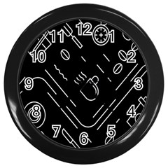 Coffee Background Wall Clock (black) by Bedest