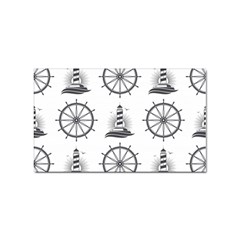 Marine Nautical Seamless Pattern With Vintage Lighthouse Wheel Sticker Rectangular (100 Pack) by Bedest