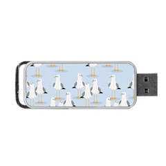 Cute Seagulls Seamless Pattern Light Blue Background Portable Usb Flash (one Side) by Bedest