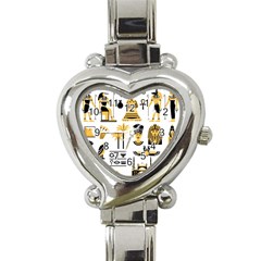 Egypt Symbols Decorative Icons Set Heart Italian Charm Watch by Bedest