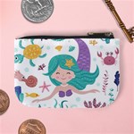 Set Cute Mermaid Seaweeds Marine In Habitants Mini Coin Purse Back