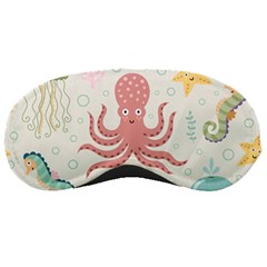 Underwater Seamless Pattern Light Background Funny Sleep Mask by Bedest