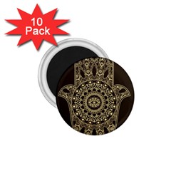 Hamsa Hand Drawn Symbol With Flower Decorative Pattern 1 75  Magnets (10 Pack)  by Hannah976