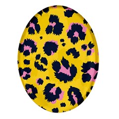 Leopard Print Seamless Pattern Oval Glass Fridge Magnet (4 Pack) by Hannah976