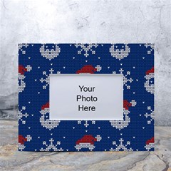 Santa Clauses Wallpaper White Tabletop Photo Frame 4 x6  by artworkshop