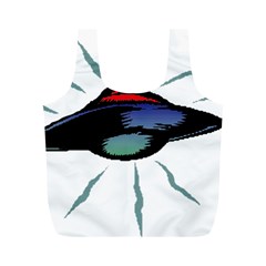 Alien Unidentified Flying Object Ufo Full Print Recycle Bag (m) by Sarkoni