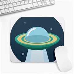 Illustration Ufo Alien  Unidentified Flying Object Large Mousepad by Sarkoni