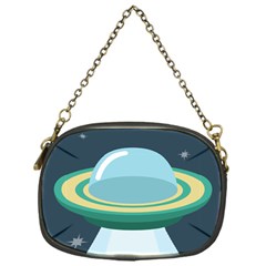 Illustration Ufo Alien  Unidentified Flying Object Chain Purse (one Side) by Sarkoni