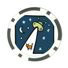 Ufo Alien Unidentified Flying Object Poker Chip Card Guard by Sarkoni