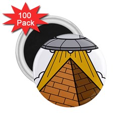 Unidentified Flying Object Ufo Under The Pyramid 2 25  Magnets (100 Pack)  by Sarkoni