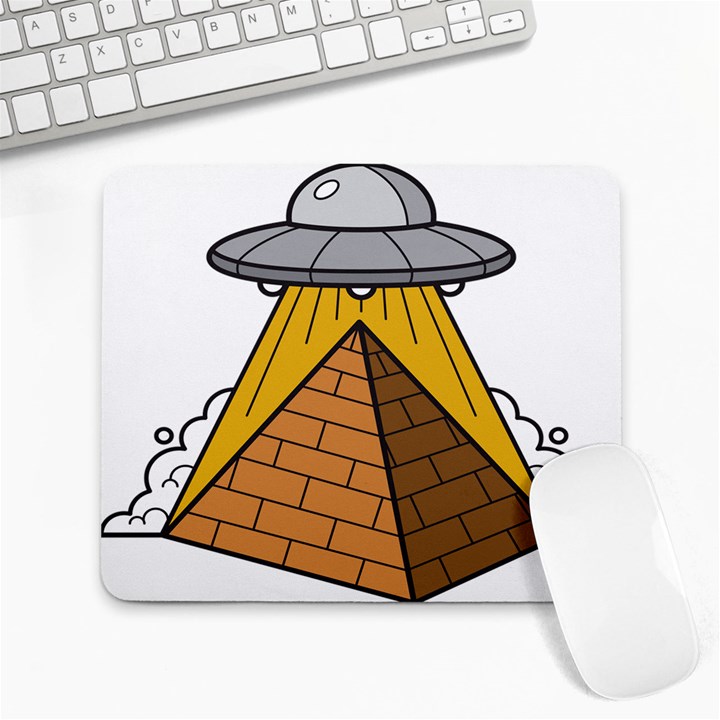 Unidentified Flying Object Ufo Under The Pyramid Large Mousepad