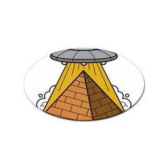 Unidentified Flying Object Ufo Under The Pyramid Sticker (oval) by Sarkoni