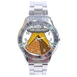 Unidentified Flying Object Ufo Under The Pyramid Stainless Steel Analogue Watch Front