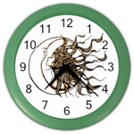 Psychedelic Art Drawing Sun And Moon Head Fictional Character Color Wall Clock Front