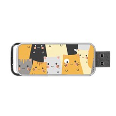 Seamless Pattern Cute Cat Cartoons Portable Usb Flash (two Sides) by Bedest