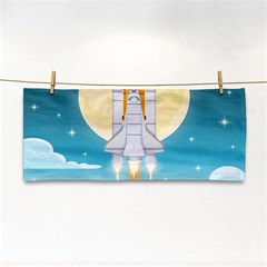 Space Exploration Illustration Hand Towel by Bedest